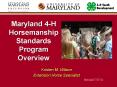 Maryland 4-H Horsemanship Standards Program Overview PowerPoint PPT Presentation