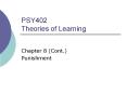 PSY402 Theories of Learning PowerPoint PPT Presentation