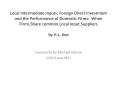 Local Intermediate Inputs, Foreign Direct Investment and the Performance of Domestic Firms: When Firms Share common Local Input Suppliers by H.L. Kee PowerPoint PPT Presentation