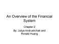 An Overview of the Financial System PowerPoint PPT Presentation