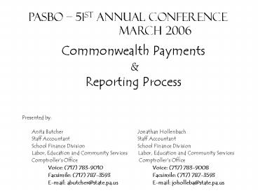 Commonwealth Payments