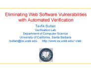 Eliminating Web Software Vulnerabilities with Automated Verification