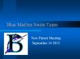 Blue Marlins Swim Team PowerPoint PPT Presentation