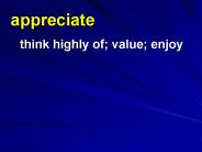 appreciate