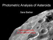 Photometric Analysis of Asteroids