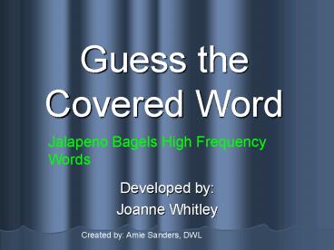 Guess the Covered Word