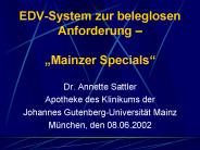 EDV-System zur beleglosen Anforderung 