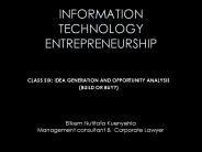 INFORMATION TECHNOLOGY ENTREPRENEURSHIP