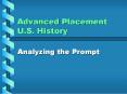 Advanced Placement U.S. History PowerPoint PPT Presentation