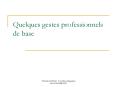 Quelques gestes professionnels de base PowerPoint PPT Presentation