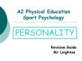 A2 Physical Education Sport Psychology PowerPoint PPT Presentation