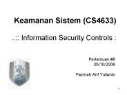 Keamanan Sistem (CS4633) ..:: Information Security Controls :