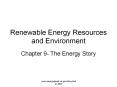 Renewable Energy Resources and Environment PowerPoint PPT Presentation
