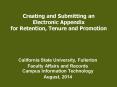 Creating and Submitting an Electronic Appendix for Retention, Tenure and Promotion PowerPoint PPT Presentation