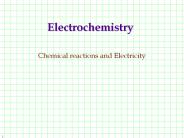 Electrochemistry  Chemical reactions and Electricity