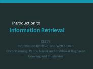 CS276 Information Retrieval and Web Search