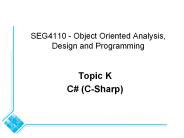 SEG4110 - Object Oriented Analysis, Design and Programming