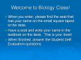 Welcome to Biology Class! PowerPoint PPT Presentation