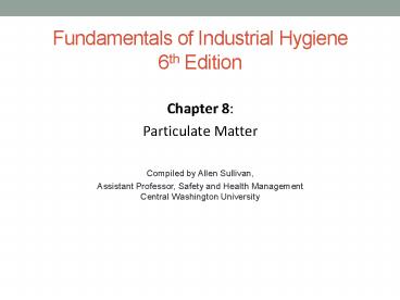 Fundamentals of Industrial Hygiene 6th Edition