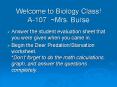 Welcome to Biology Class! A-107 ~Mrs. Burse PowerPoint PPT Presentation