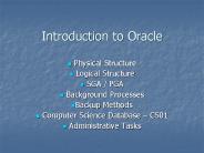 Introduction to Oracle