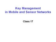 Key Management in Mobile and Sensor Networks