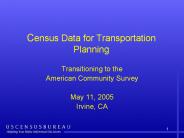 Census Data for Transportation Planning