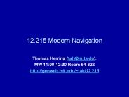 12.215 Modern Navigation