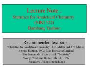 Principles of Analytical  Chemistry (F13I11)
