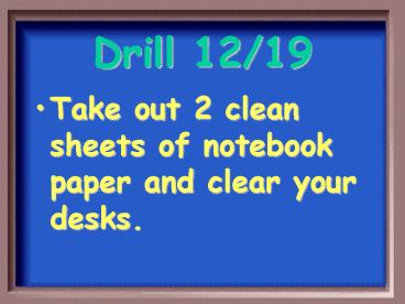 Drill 12/19