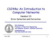 CS244a: An Introduction to Computer Networks
