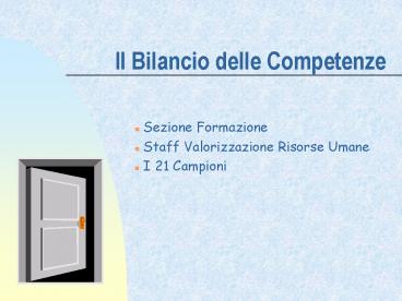 Il Bilancio delle Competenze