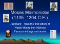 Moses Maimonides (1135 -1204 C.E.) PowerPoint PPT Presentation