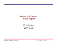 Proton Plan Status March Report