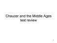 Chaucer and the Middle Ages test review PowerPoint PPT Presentation