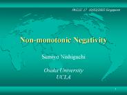 Non-monotonic Negativity