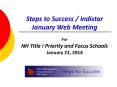 Steps to Success / Indistar January Web Meeting PowerPoint PPT Presentation