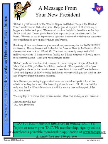 Texas Association of Cardiovascular and Pulmonary Rehabilitation