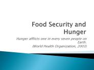 Food Security and Hunger