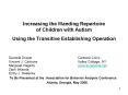 Increasing the Manding Repertoire of Children with Autism Using the Transitive Establishing Operation PowerPoint PPT Presentation