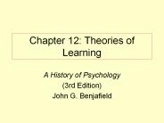 Chapter 12: Theories of Learning