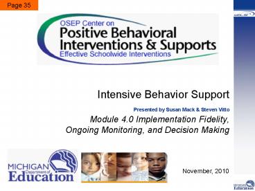 Intensive Behavior Support Presented by Susan Mack