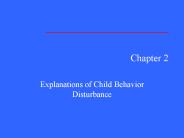 Explanations of Child Behavior Disturbance