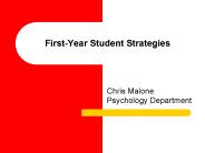 First-Year Student Strategies
