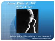 Great Minds do NOT think Alike