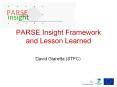 PARSE.Insight Framework and Lesson Learned PowerPoint PPT Presentation