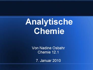 Analytische Chemie