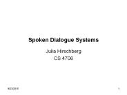 Spoken Dialogue Systems