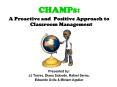 CHAMPs: PowerPoint PPT Presentation