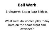 Bell Work